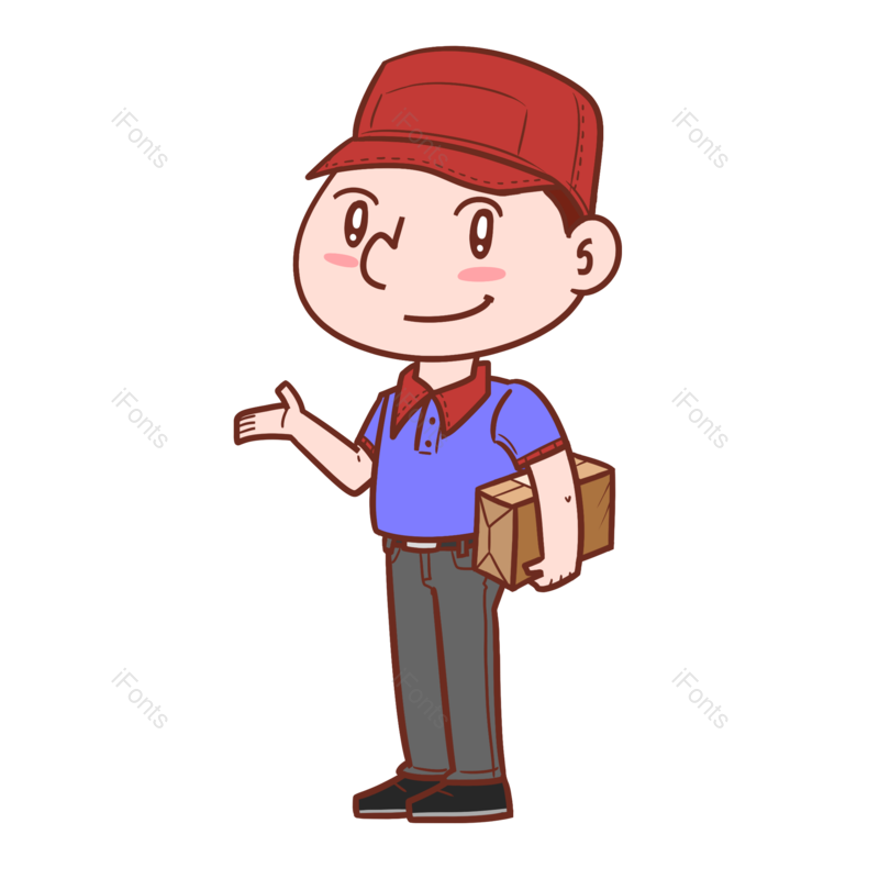 卡通图片,快递员元素,素材PNG,卡通快递员免抠素材